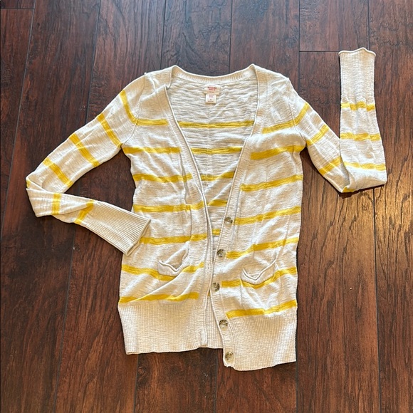 Yellow and Cream Striped Women's Sweater - Picture 1 of 3